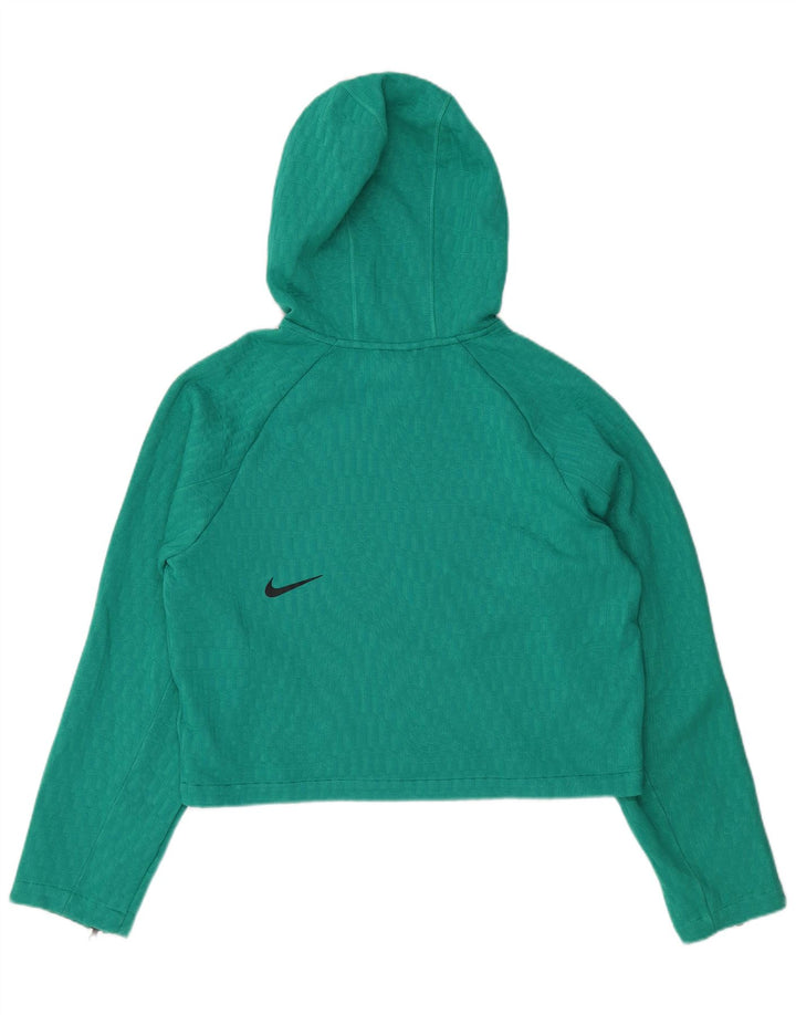 NIKE Womens Crop Oversized hættetrøje Jumper UK 10 Lille grøn polyester