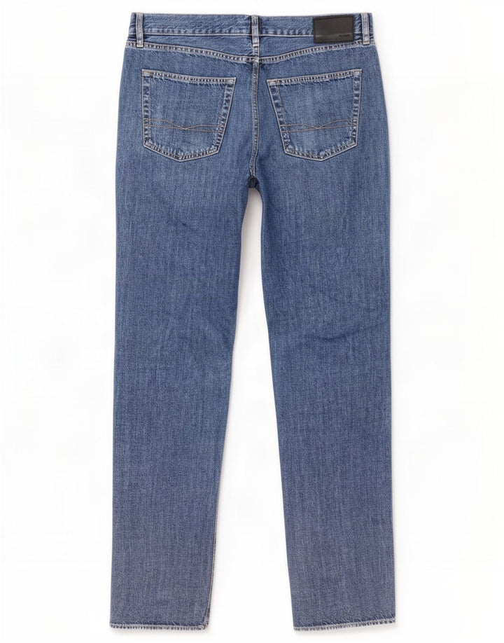 Hugo Boss Straight Jeans til mænd W36 L34 Blå Bomuld