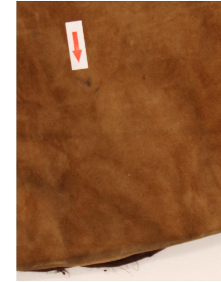Vintage dame ruskindsjakke UK 12 Medium Brown Colourblock