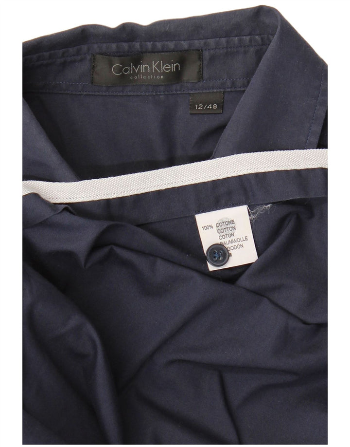 Calvin Klein dameskjorte US 12 Stor marineblå bomuld