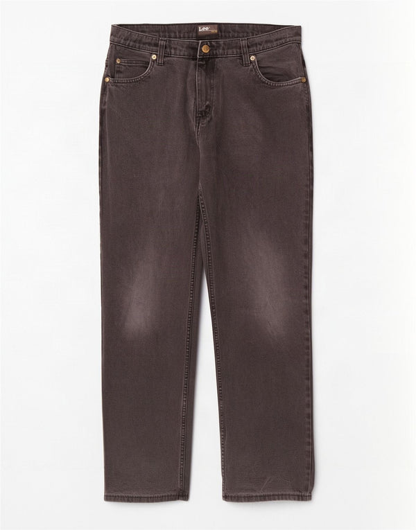 Lee Mens Brooklyn Straight Jeans W33 L31 Sort Bomuld