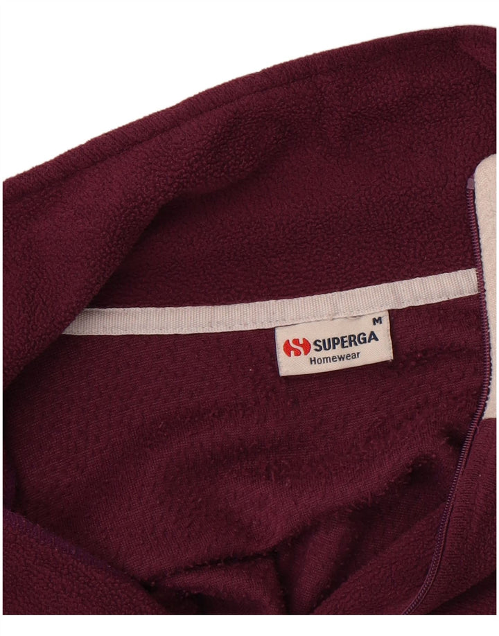 Superga Fleece Jumper med lynlås til mænd Medium Burgundy Colourblock