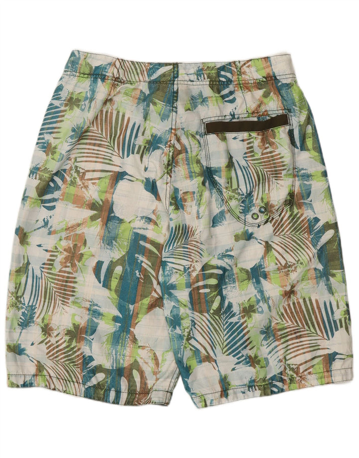 Fedt ansigt herre badeshorts store grønne blomster polyester
