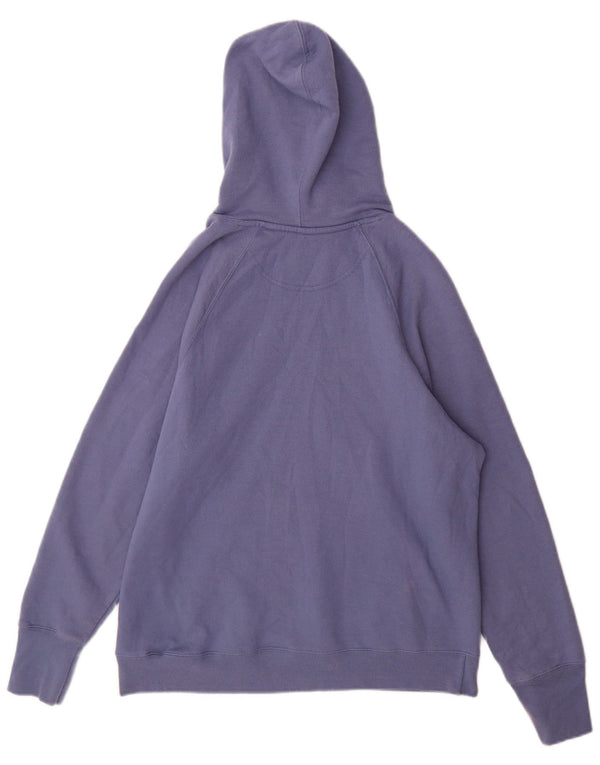 Champion Dame Grafisk Hoodie Jumper UK 16 Large Blue Cotton