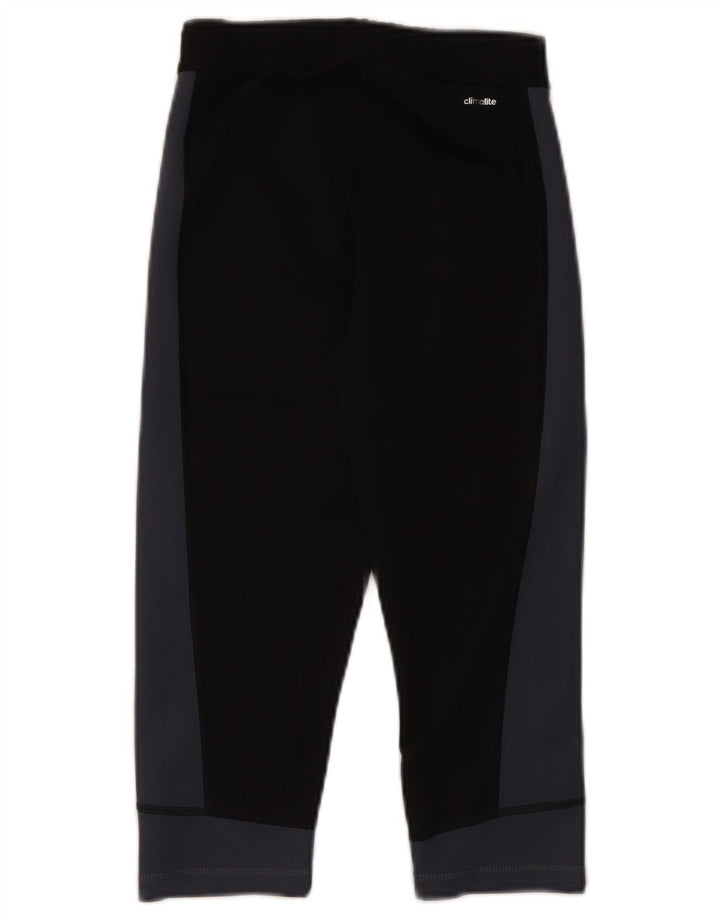 Adidas Dame Capri Leggings UK 8/10 Small Black Colourblock Polyester