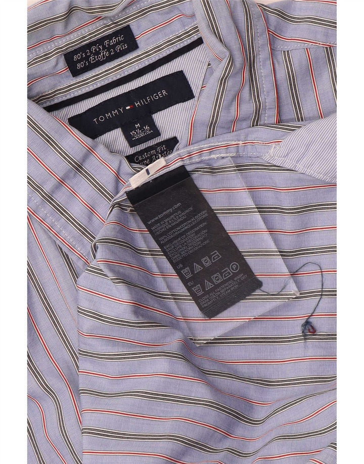 Tommy Hilfiger Herre Custom Fit skjorte Størrelse 15 1/2 16 Medium Blå Stribet