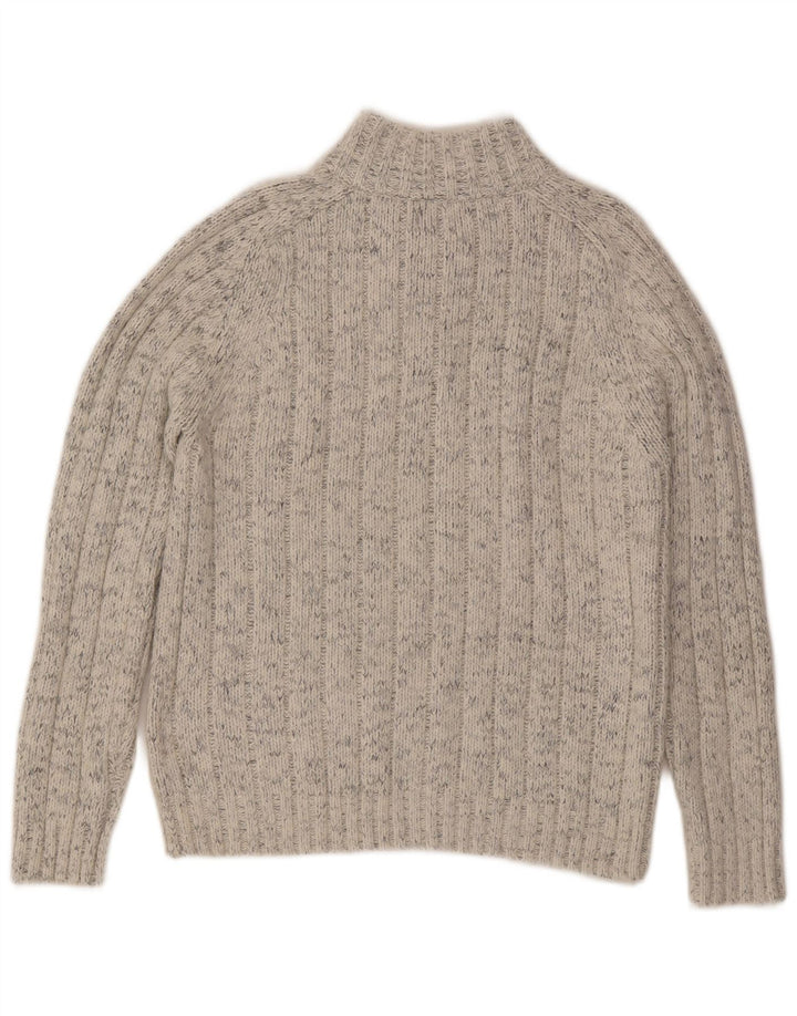 Marks & Spencer Herre sweater med lynlåshals mellembeige flækket akryl