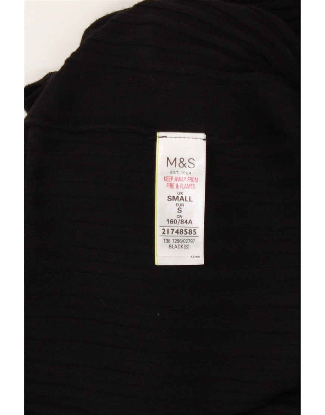 Marks & Spencer Womens Longline Open Cardigan Sweater UK 10 Small Black