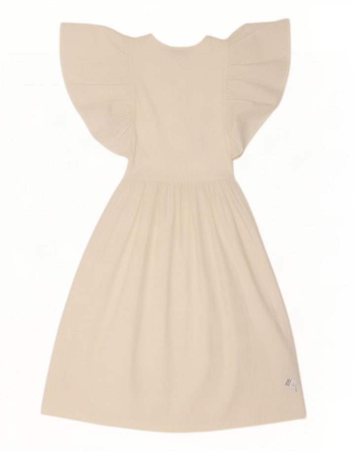 Zara Dame T-Shirt Kjole UK 12 Medium White Polyester