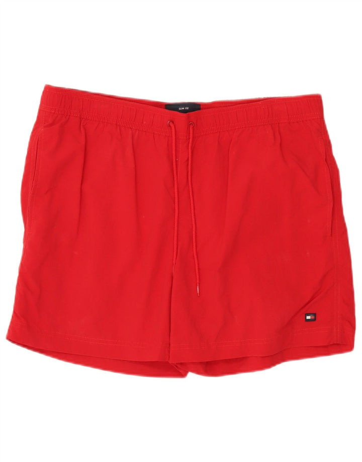 Tommy Hilfiger Herre Slim Fit Badeshorts XL Rød Polyamid