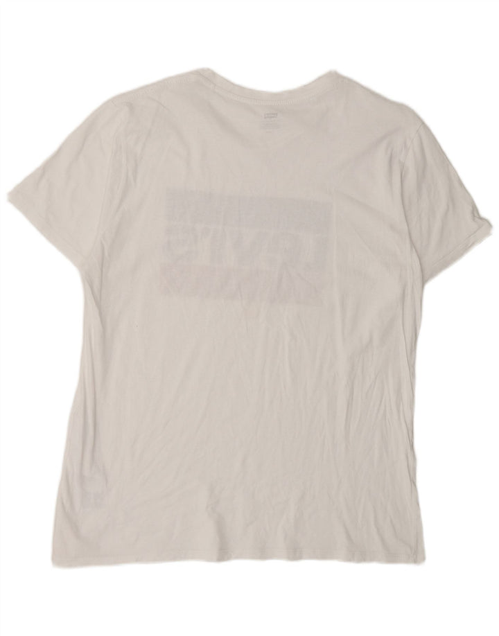 Levi's Herre grafisk T-shirt Top Stor hvid bomuld