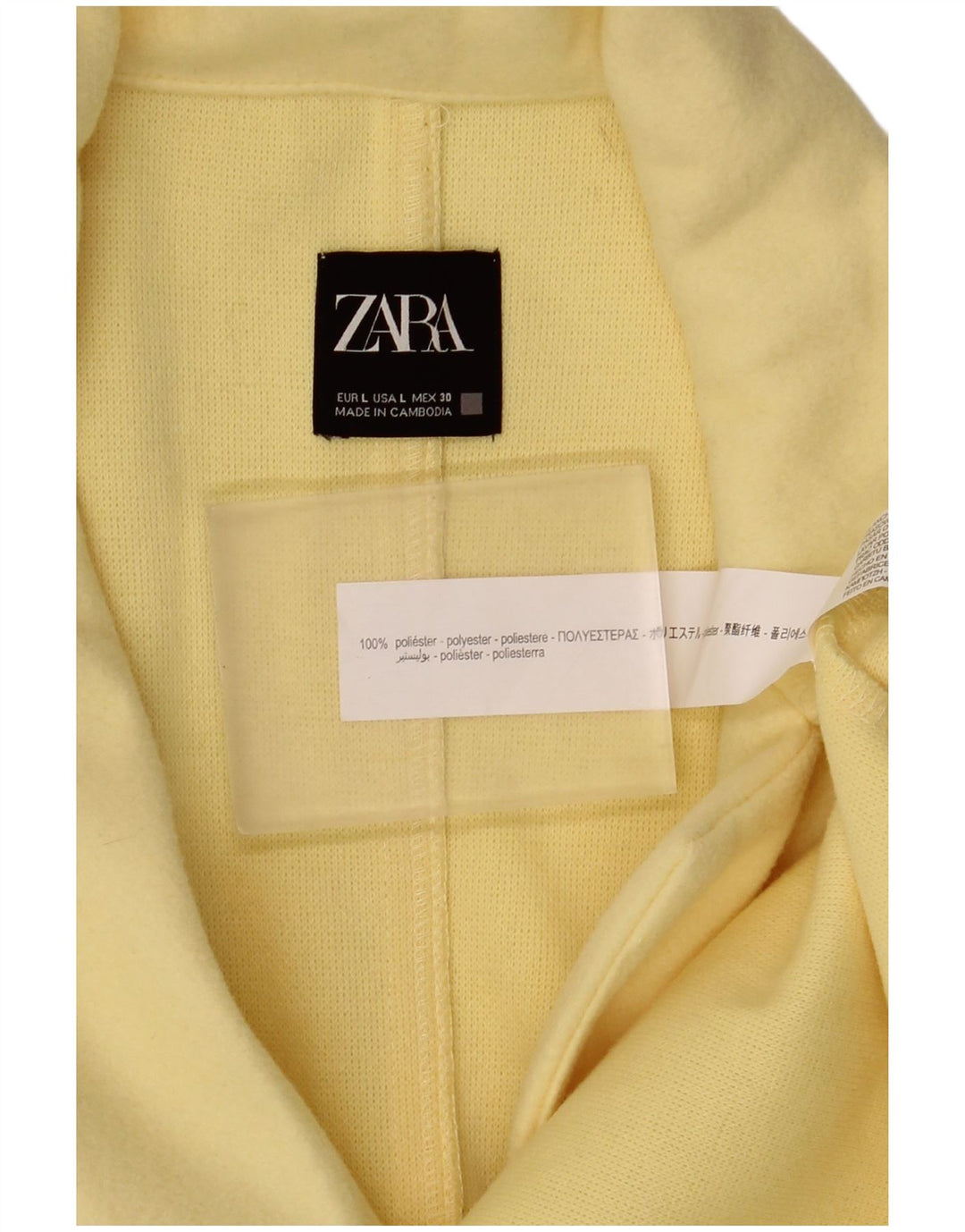 Zara Womens Open Overcoat UK 16 Large Yellow Polyester
