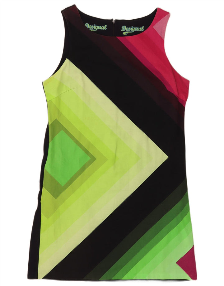 Desigual Kvinders Grafisk Skede Kjole EU 42 Stor Flerfarvet Geometrisk