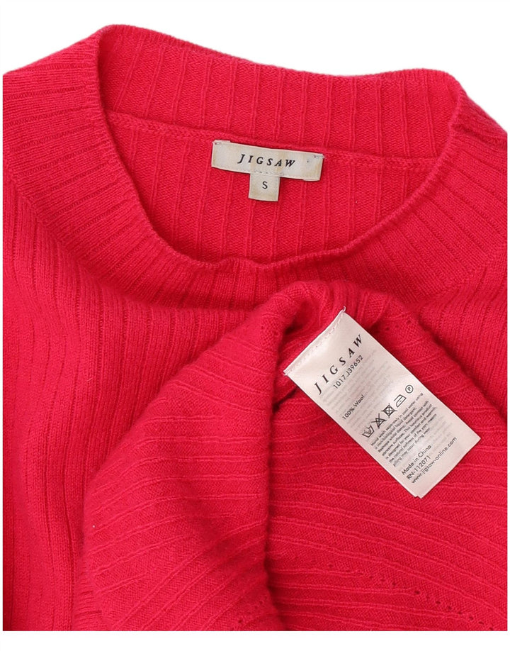 Jigsaw Dame Crew Neck Jumper Sweater UK 10 Small Pink Wool