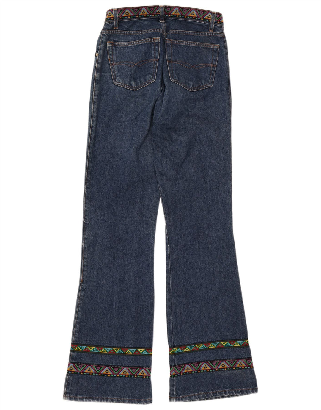 ESITO Dame Bootcut Jeans IT 44 Medium W30 L34 Blå Geometrisk Bomuld