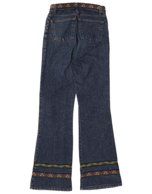 ESITO Dame Bootcut Jeans IT 44 Medium W30 L34 Blå Geometrisk Bomuld