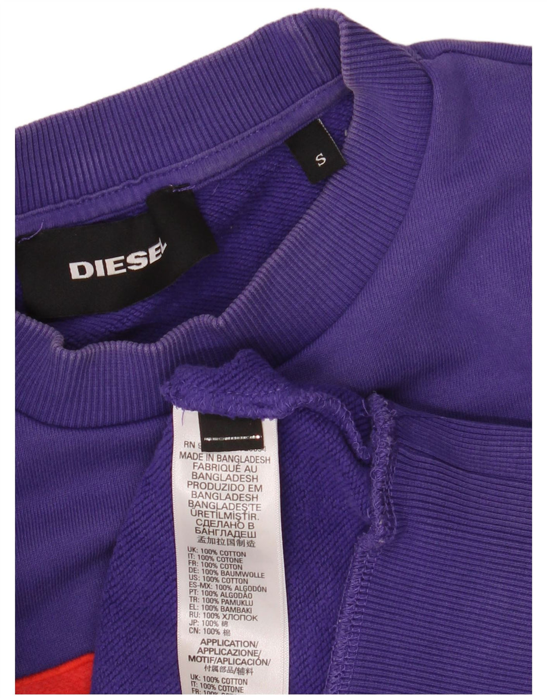 Diesel Herre Grafisk Sweatshirt Jumper Lille lilla bomuldslogo