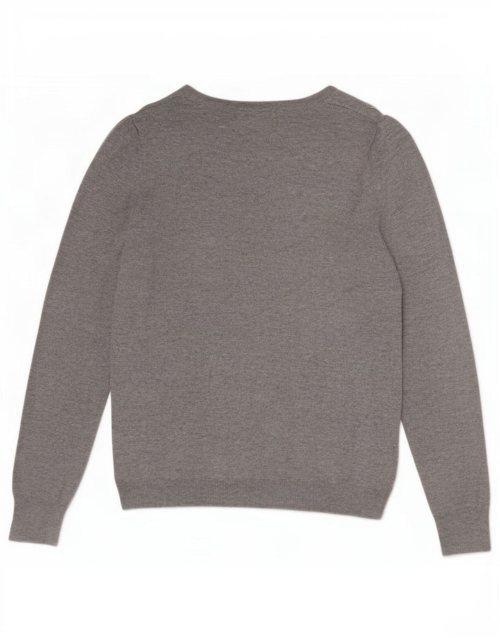 Marks & Spencer Dame Boat Neck Jumper Sweater UK 10 Small Grey Flecked