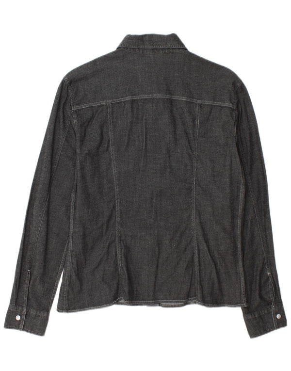 Trussardi Jeans Womens Shirt UK 16 Large Grey Cotton