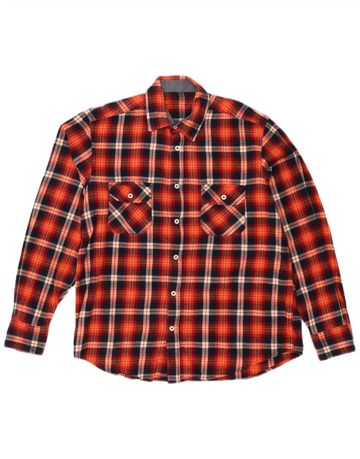Vintage flannelskjorte til mænd, stor rød ternet