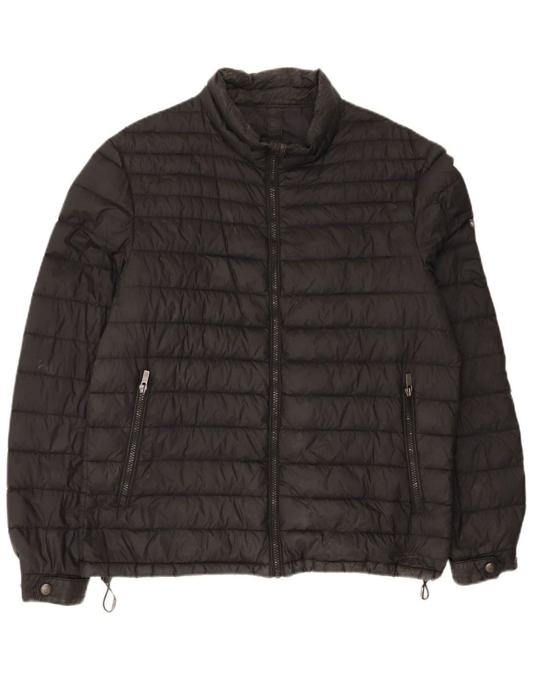 Massimo Dutti Herre Polstret Jakke UK 40 Stor Sort Nylon
