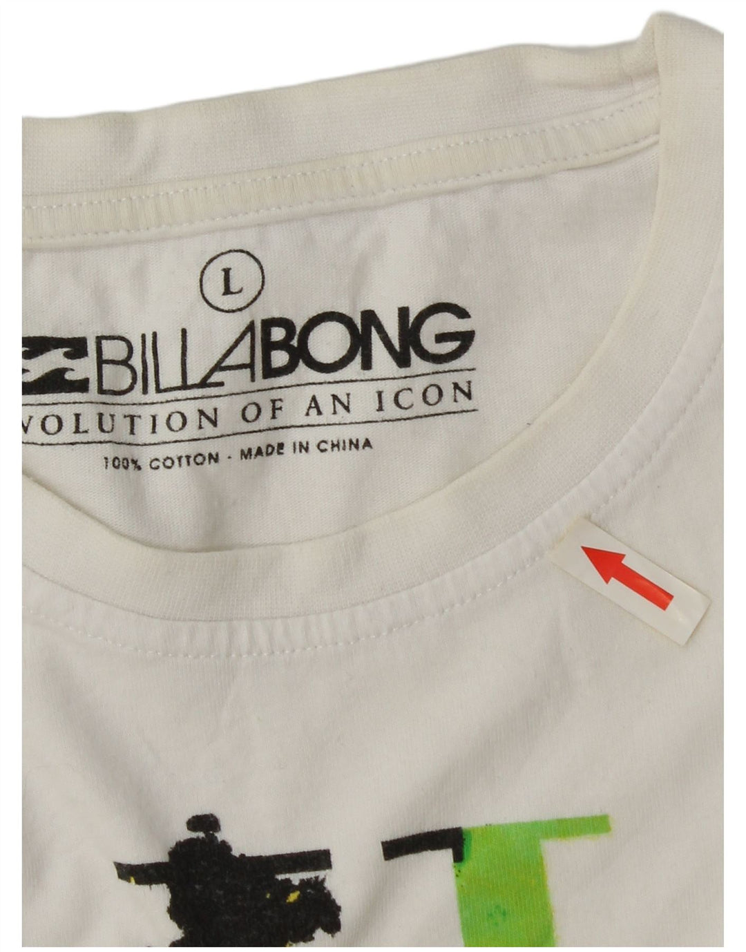 Billabong Herre Grafisk T-Shirt Top Stor Hvid Bomuld