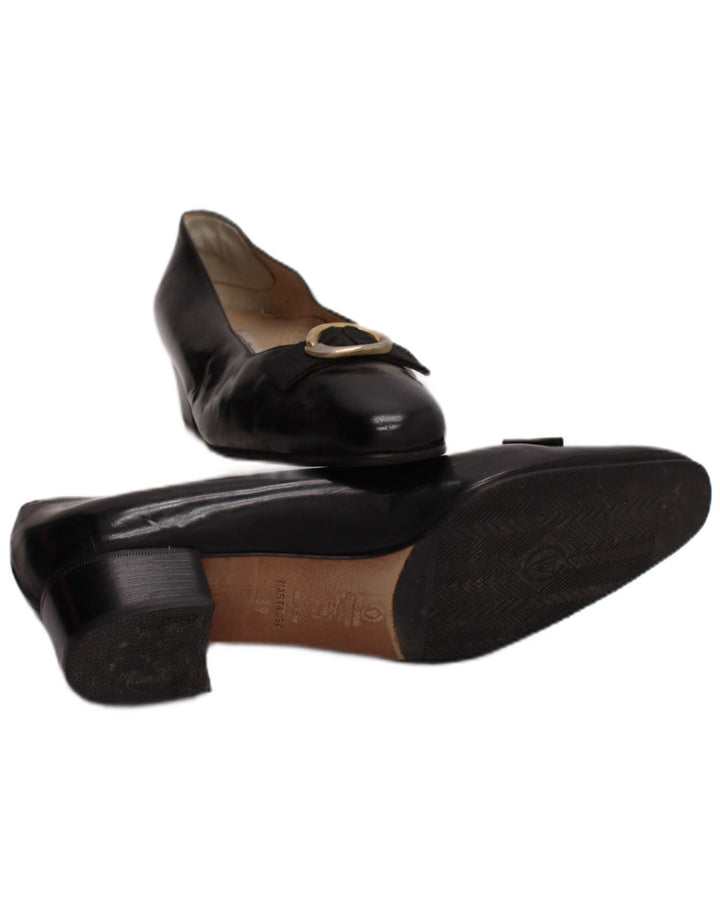 Valle Verde Dame Læder Ballet Flat UK Størrelse 6 Sort Læder
