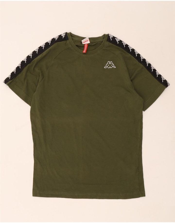 Kappa Herre grafisk T-shirt Top Medium Grøn Colourblock Bomuld