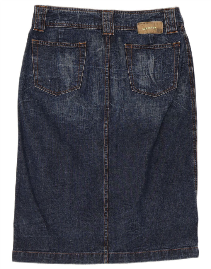 Dkny Dame Denim Nederdel W28 Medium Blue Bomuld