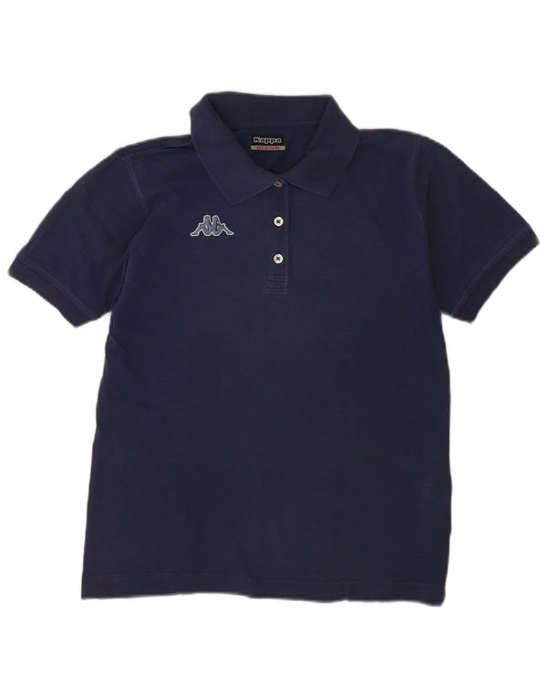 Kappa Dame Polo Shirt UK 12 Medium Navy Blue Bomuld