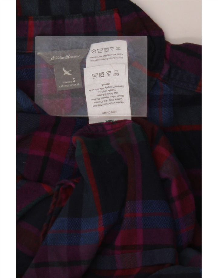 EDDIE BAUER Flanellskjorte til kvinder UK 10 Lille flerfarvet plaid bomuld