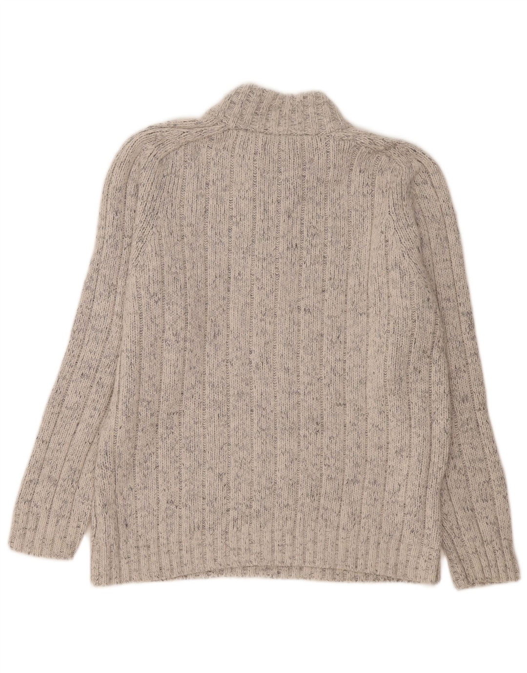 Marks & Spencer Herre sweater med lynlåshals, stor grå flækket akryl