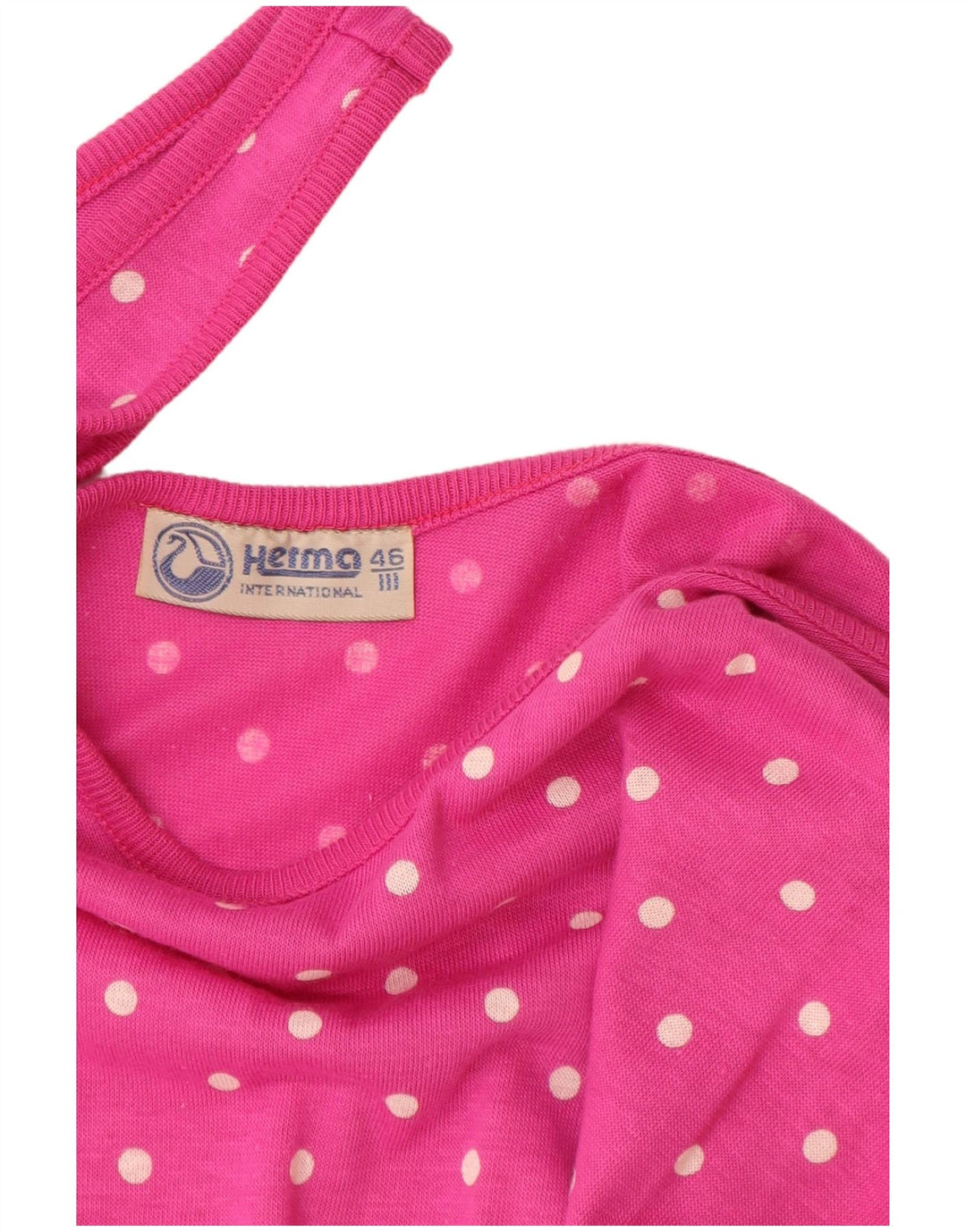 Vintage Dame Ærmeløs Playsuit IT 46 Large Pink Spotted Bomuld