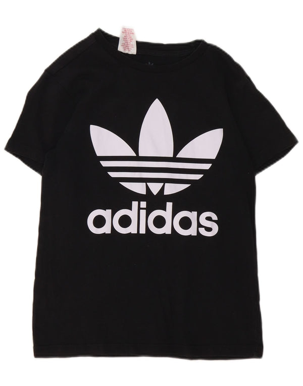 Adidas drenge grafisk t-shirt top 11-12 år sort bomuld