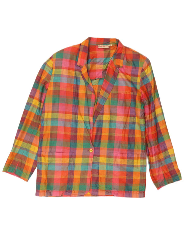 Express Dame 1 Knap Blazer Jacket UK 10 Small Flerfarvet Ternet