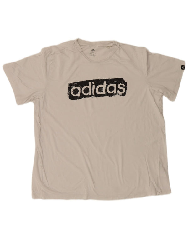 Adidas Grafisk T-shirt top til mænd XL Hvid bomuld