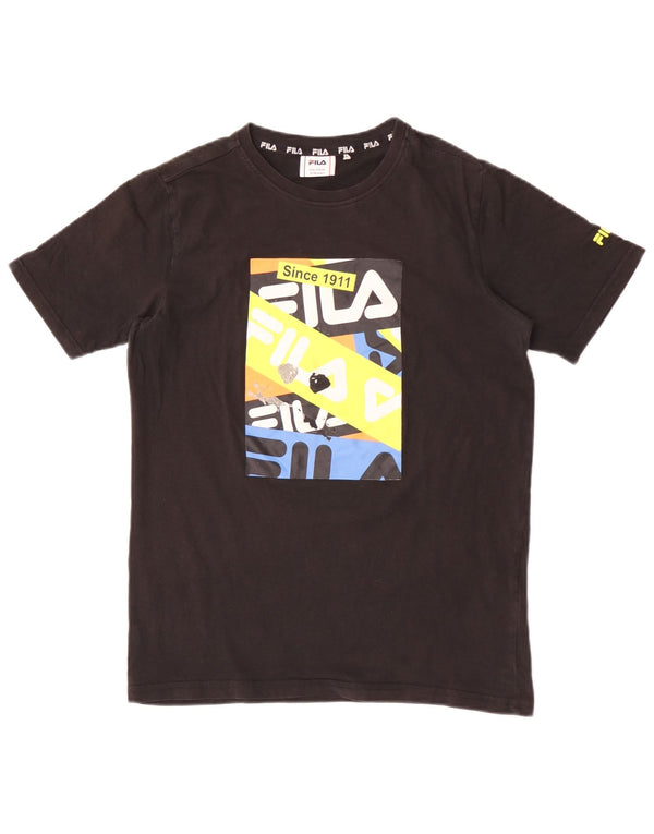 Fila Boys Grafisk T-Shirt Top 15-16 År Sort Bomuld