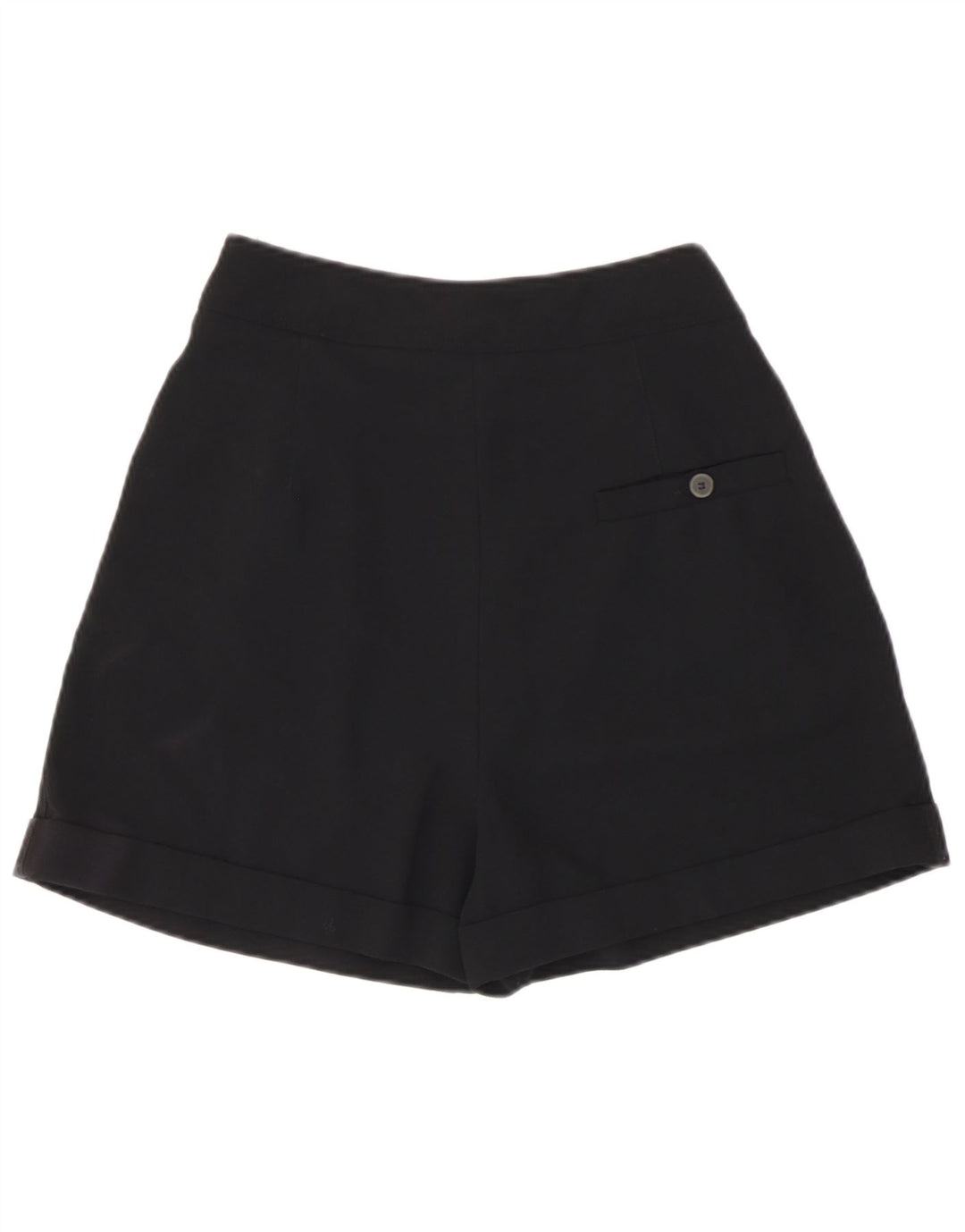 Zara kvinders højtaljede afslappede shorts Small W26 sort polyester