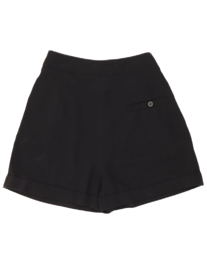 Zara kvinders højtaljede afslappede shorts Small W26 sort polyester