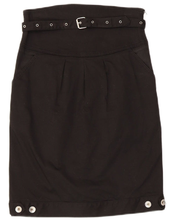 Moschino lige nederdel til kvinder UK 8 Small W28 Sort bomuld