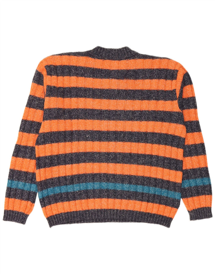 Levi's Herre V-hals sweater lille orange stribet Alpaca uld