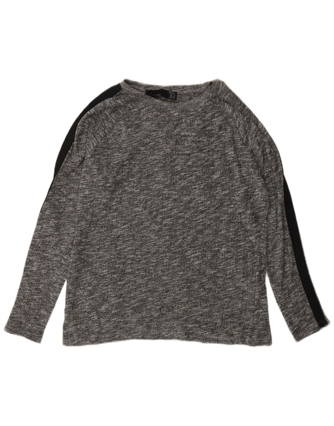 Zara Dame Oversized Top Langærmet UK 10 Small Grey Colourblock Viscose