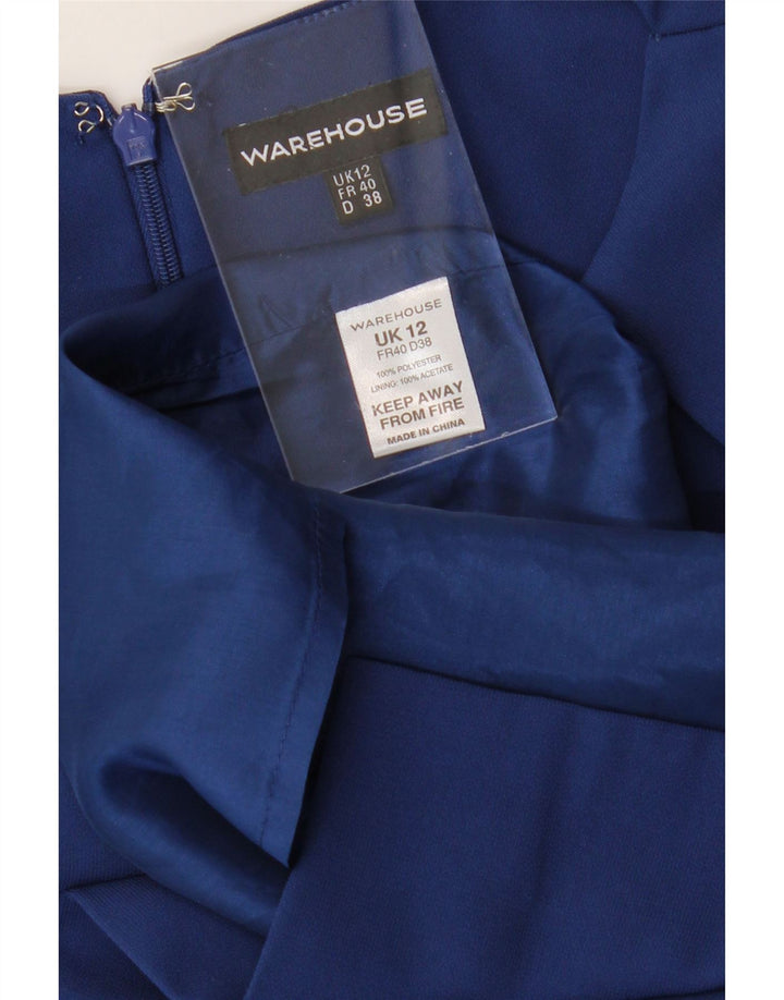 WAREHOUSE Womens Short Sleeves Sheath Dress UK 12 Medium Navy Blue Vintage Warehouse and Second-Hand Warehouse from Messina Hembry 