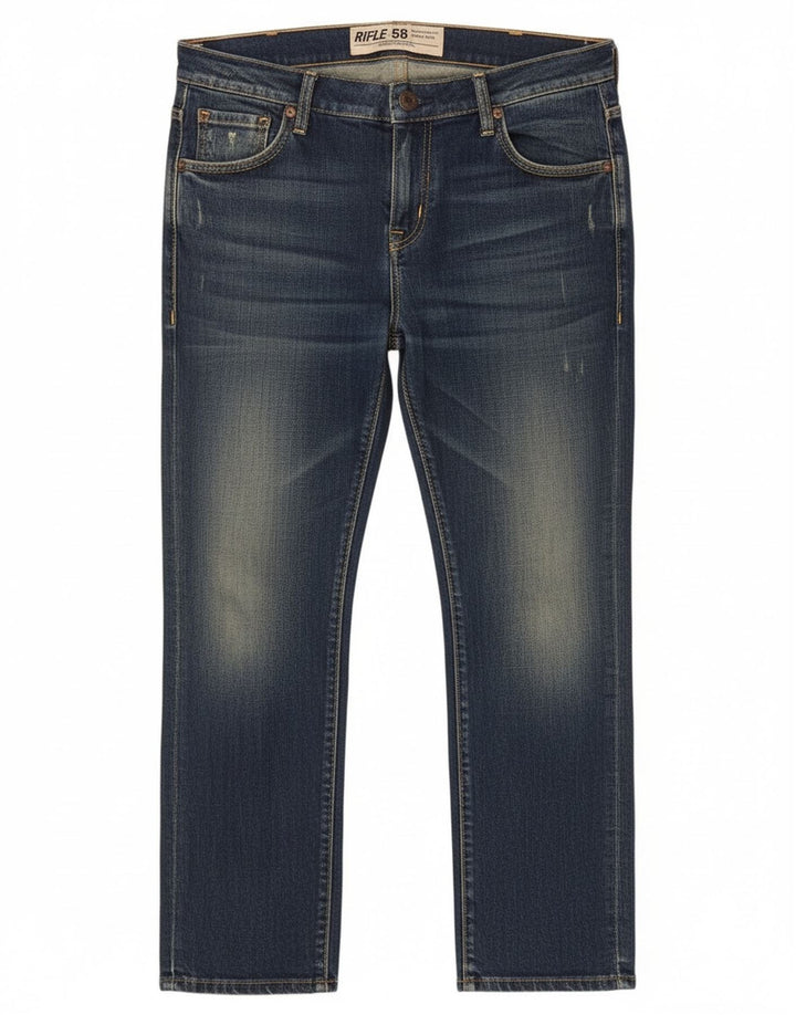 Rifle herre cropped jeans W30 L25 marineblå bomuld