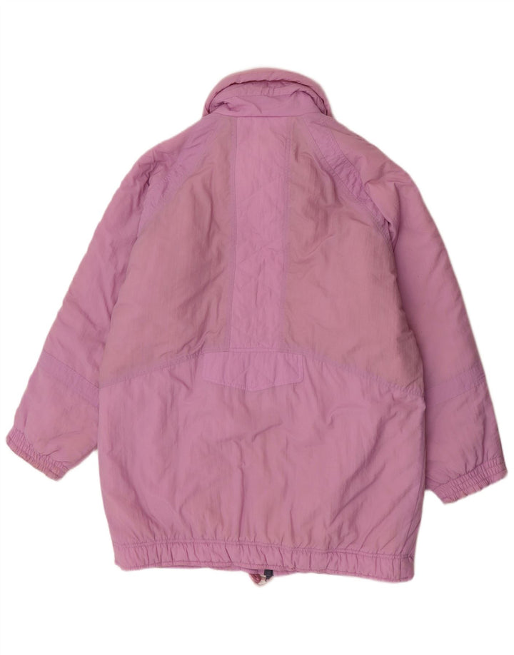 Vintage oversize polstret frakke til kvinder EU 38 medium lilla polyamid