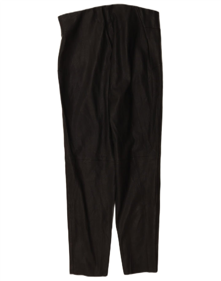 Zara Dame Slim Læderbukser Large W30 L27 Sort