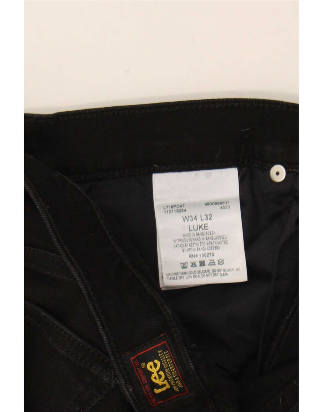 Lee Dame Luke Slim Cropped Jeans W34 L24 Sort Bomuld