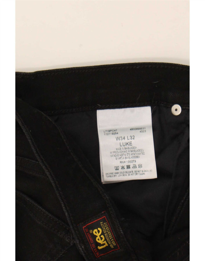 Lee Dame Luke Slim Cropped Jeans W34 L24 Sort Bomuld