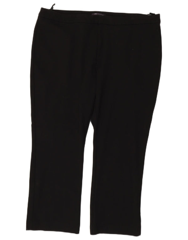Marks & Spencer Dame Cropped Trousers UK 22 3XL W42 L27 Sort Viscose
