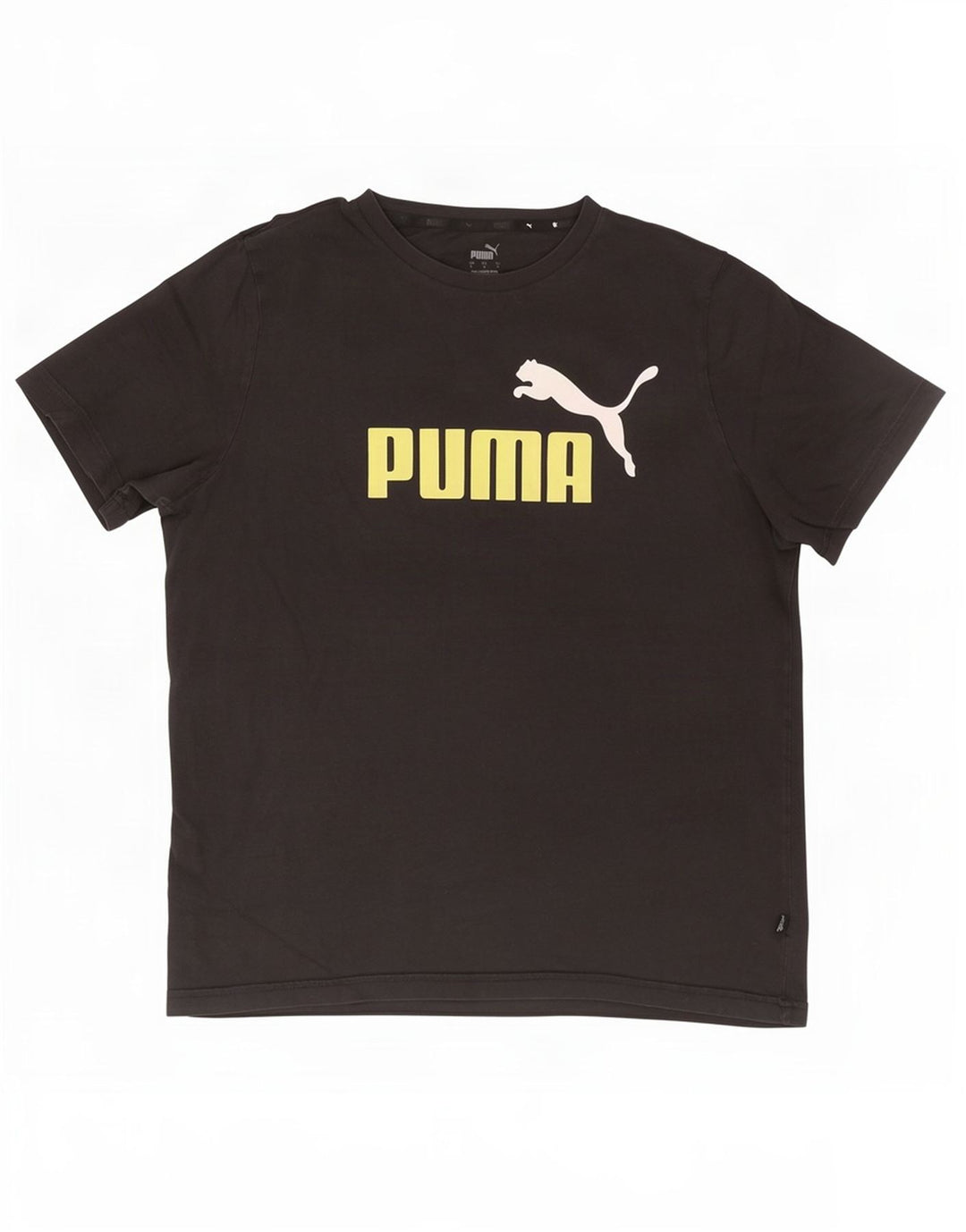 Puma Herre Grafisk T-Shirt Top Stor Sort Bomuld